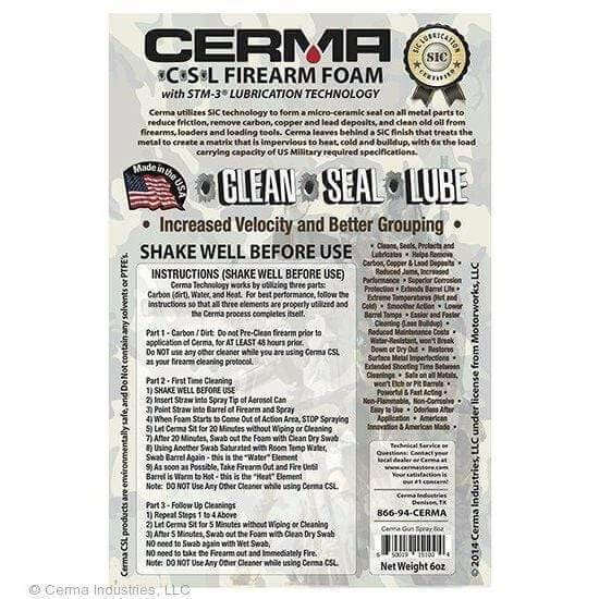 Cerma Ceramic C•S•L Firearm Foam and Grease Treatment at $11.45 only from cermatreatment.com
