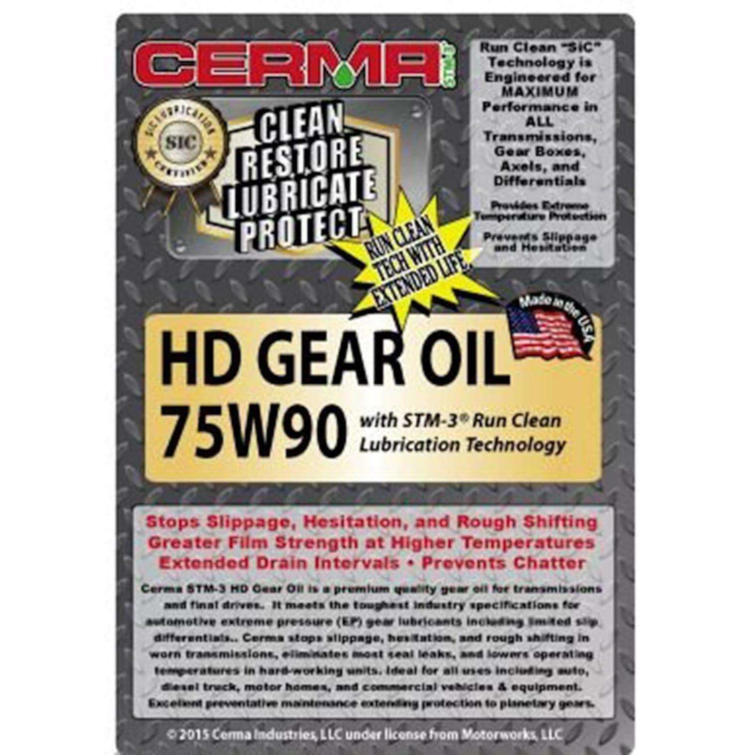 Cerma Ceramic Heavy Duty Gear Oil 75W-90W at $14.09 only from cermatreatment.com