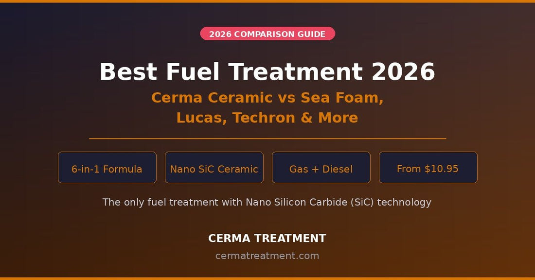 Best fuel treatment 2026 comparison guide — Cerma STM-3 ceramic fuel treatment vs Sea Foam Lucas Techron Royal Purple