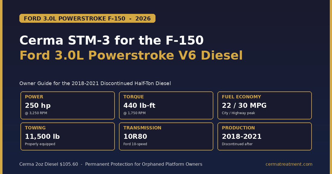 Cerma STM-3 owner guide for Ford 3.0L Powerstroke F-150 - 250 hp 440 lb-ft 22/30 MPG 11500 lb tow 10R80 trans