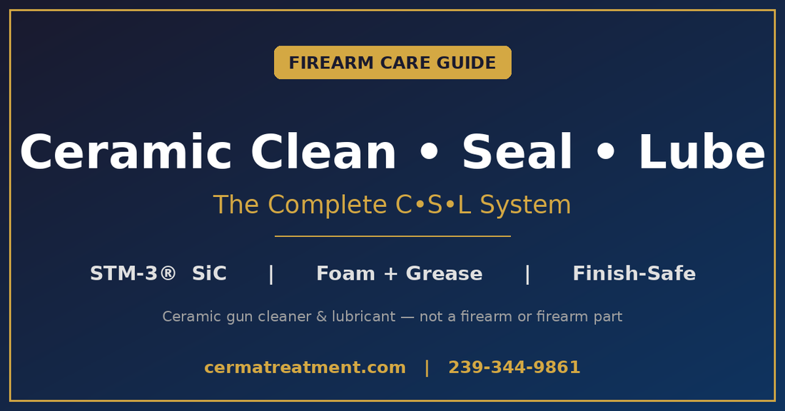 Cerma STM-3 firearm care guide - ceramic gun cleaner and lubricant, foam and grease, finish-safe