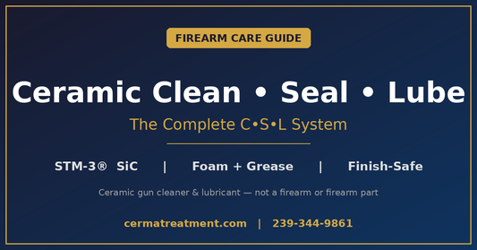 Cerma STM-3 firearm care guide - ceramic gun cleaner and lubricant, foam and grease, finish-safe