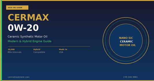 CERMAX 0W-20 ceramic synthetic motor oil guide 2026 — modern and hybrid engine protection — 30K Mile — Cerma Treatment