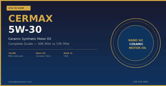  CERMAX 5W-30 ceramic synthetic motor oil guide 2026 — 30K Mile vs 15K Mile comparison — Cerma Treatment