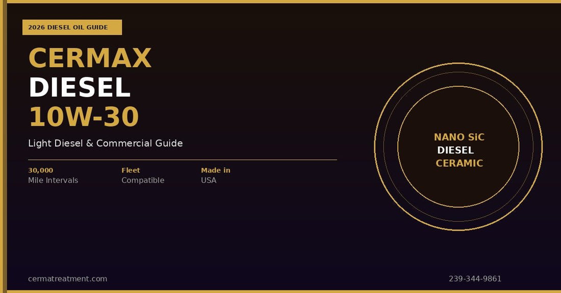 CERMAX Diesel 10W-30 ceramic synthetic motor oil guide 2026 — light diesel and commercial fleet protection — Cerma Treatment