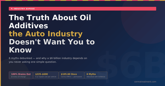 The truth about oil additives the auto industry doesn't want you to know — 6 myths debunked, 5-year cost comparison, and why ceramic engine treatment is a different category entirely at cermatreatment.com 2026