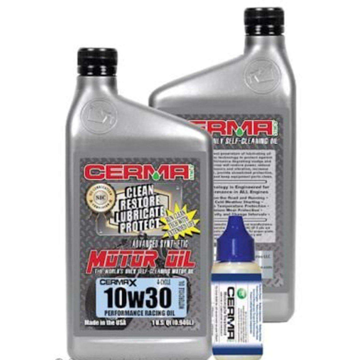 Cerma Ceramic Synthetic Oil Value Package for Motorcycles at $88 only from cermatreatment.com