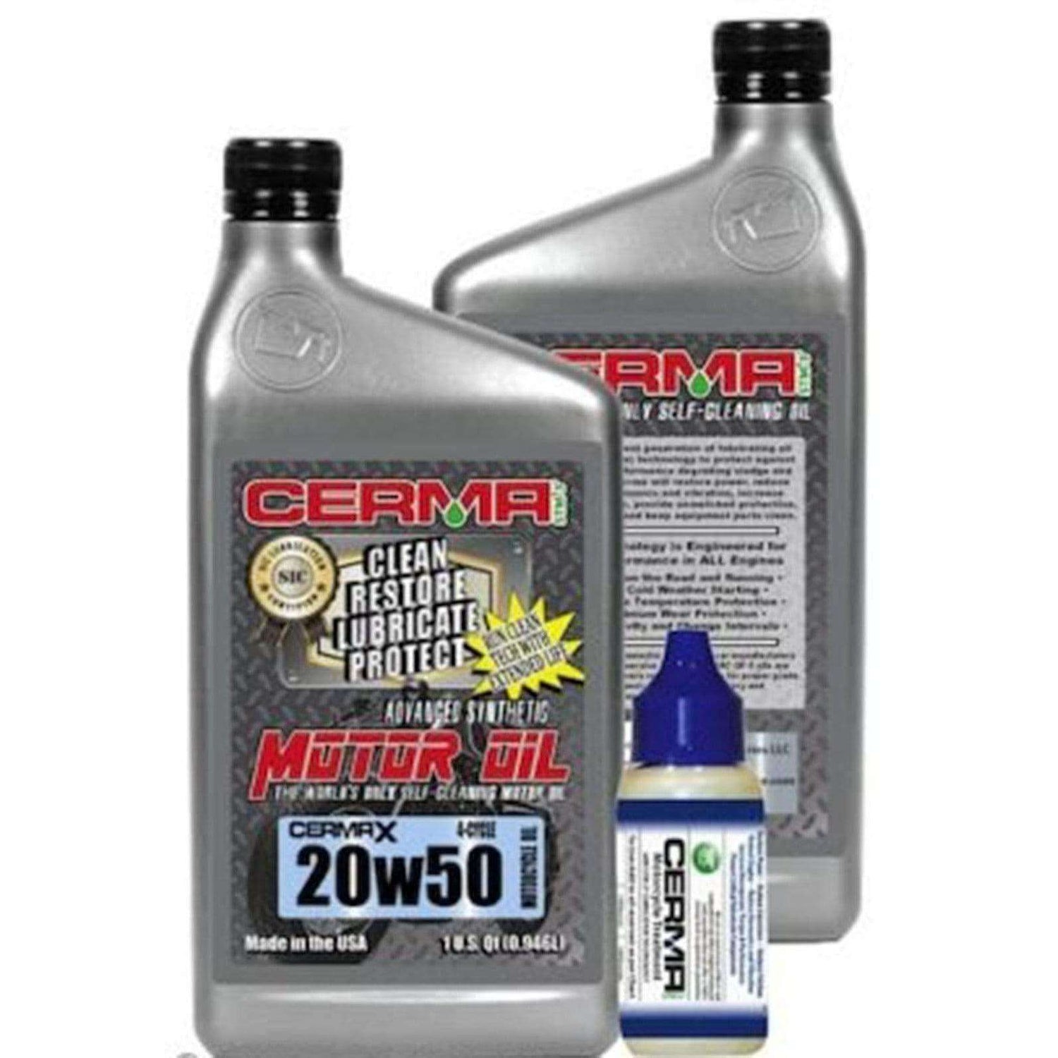 Cerma Ceramic Synthetic Oil Value Package for Motorcycles at $88 only from cermatreatment.com
