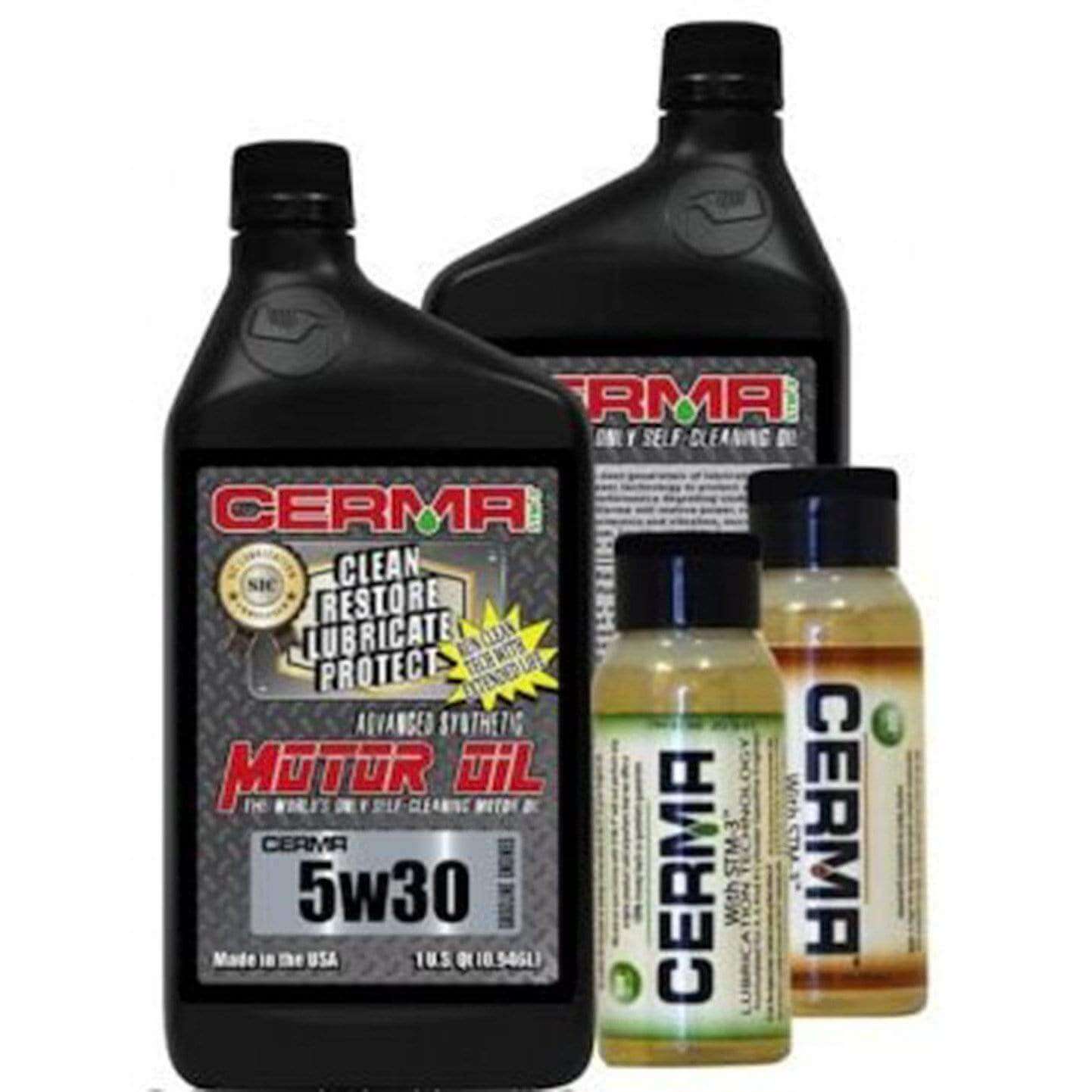 Cerma Ceramic Synthetic Oil Value Package for Your Gas Engine Last upto 15,000 Mile at $191.4 only from cermatreatment.com