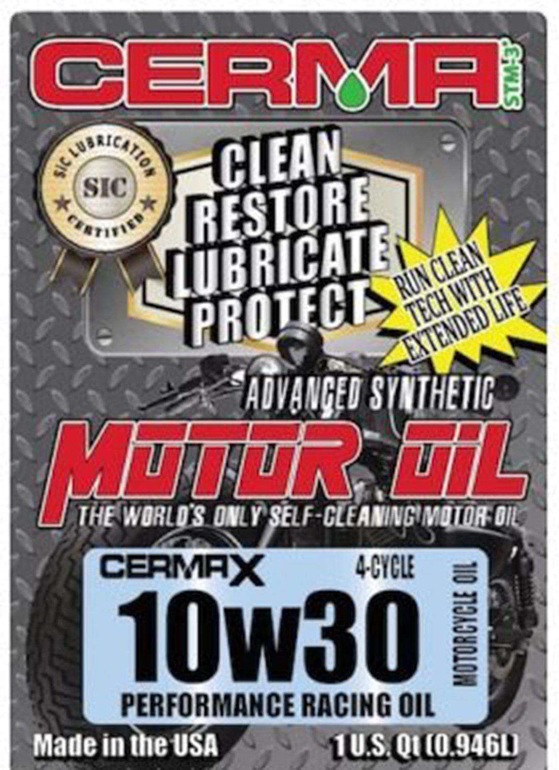 Cermax 4-Cycle Ceramic Synthetic Motorcycle Oil at $21.56 only from cermatreatment.com