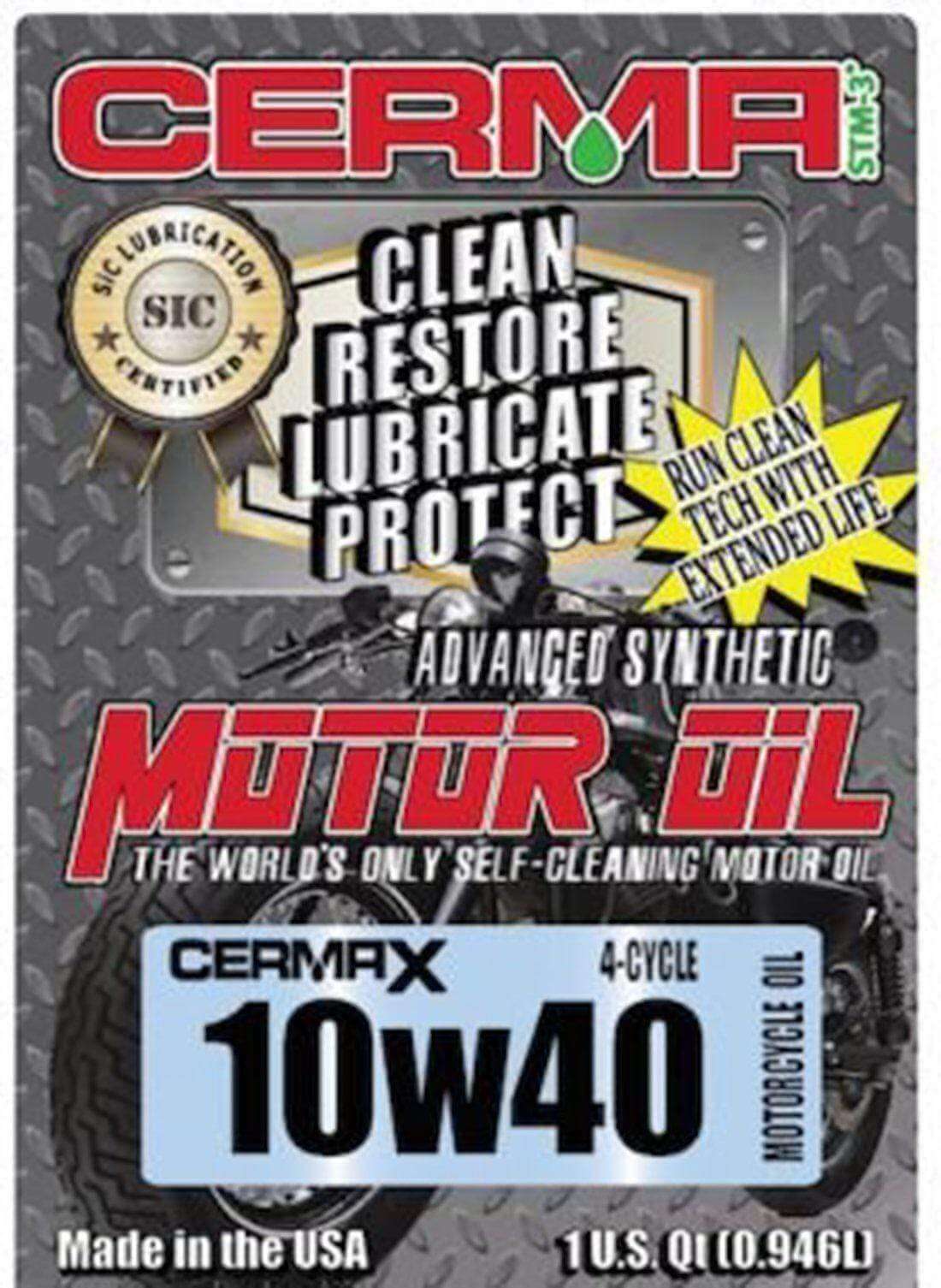 Cermax 4-Cycle Ceramic Synthetic Motorcycle Oil at $21.56 only from cermatreatment.com