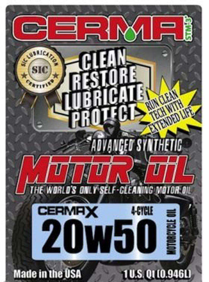 Cermax 4-Cycle Ceramic Synthetic Motorcycle Oil at $21.56 only from cermatreatment.com