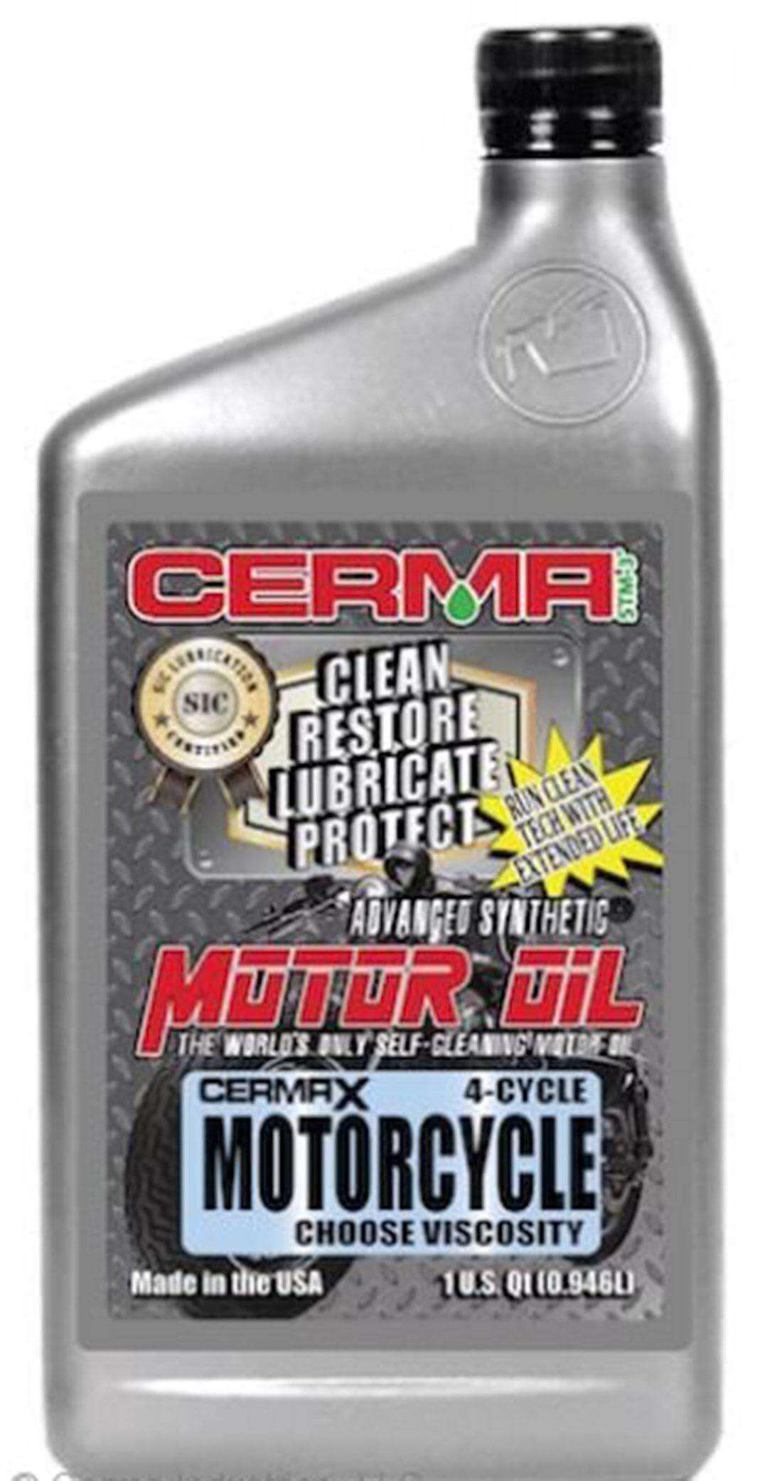 Cermax 4-Cycle Ceramic Synthetic Motorcycle Oil at $21.56 only from cermatreatment.com