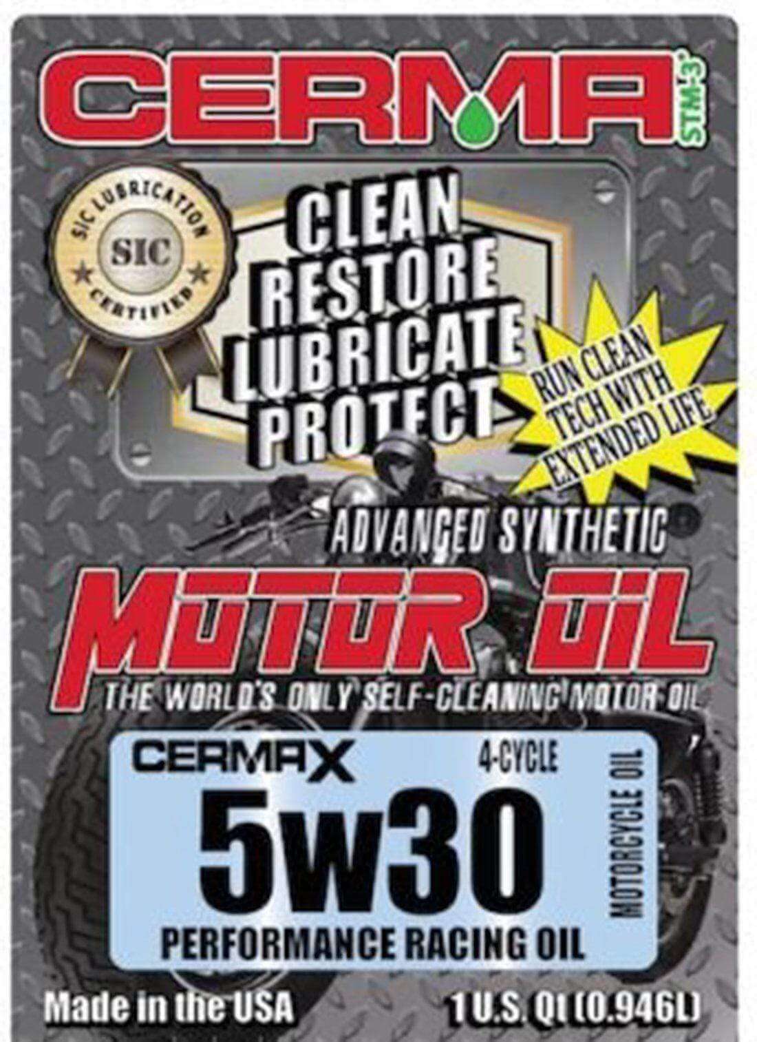 Cermax 4-Cycle Ceramic Synthetic Motorcycle Oil at $21.56 only from cermatreatment.com